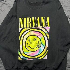 NIRVANA Black Crewneck with Colorful Graphic